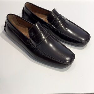 Just Cavalli Z1014 Men's Brown Patent Leather Slip on Loafer Size 9